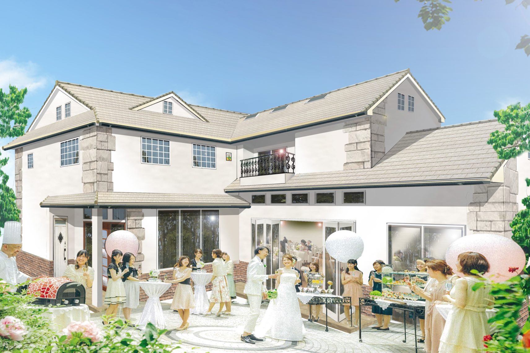 少人数ウェディングにおすすめ 新緑のガーデン付き貸切邸宅 新プランが登場 福山市のチャペル結婚式場 南蔵王 聖ペトロ教会